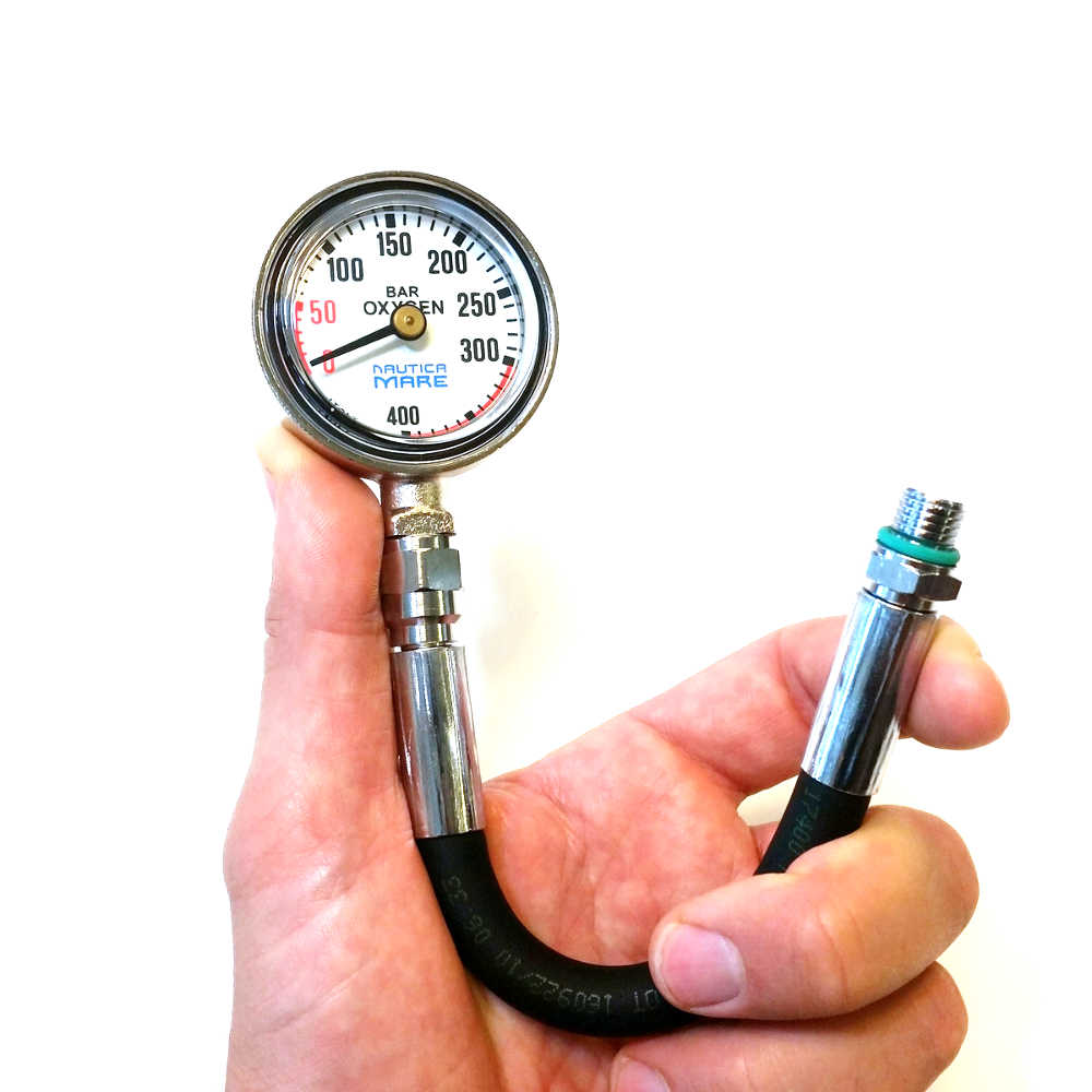 Manometro ossigeno con frusta corta NM