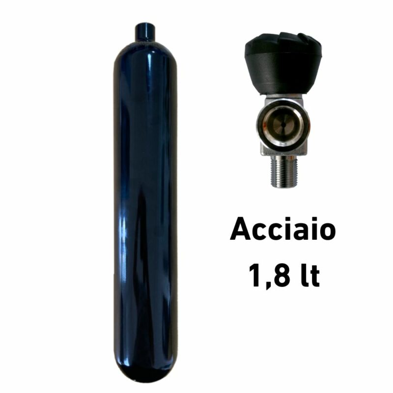 Bombola acciaio 1,8lt con rubinetto M18x1,5